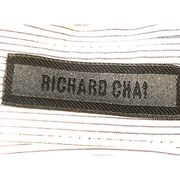 Richard Chai Button Down Shirt Women's XL White Gray Stripe Career Basic Work - Picture 3 of 11